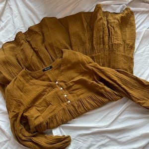 madewell yellow linen dress